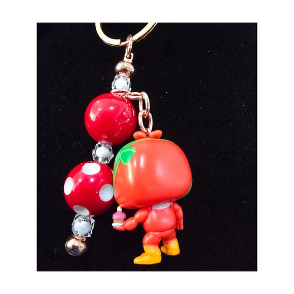 Handmade Beaded Keychain With Reworked Mini Figure - Picture 9 of 10